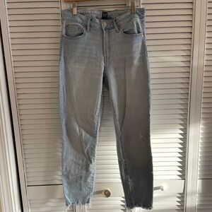 GAP Denim, 30R, Curvy True Skinny Light Wash Jeans, raw hem cuffs